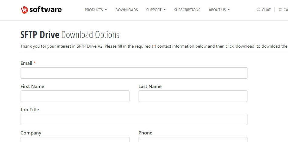 registrarse en la web de sftp drive