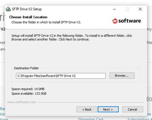 instalación sftp drive windows
