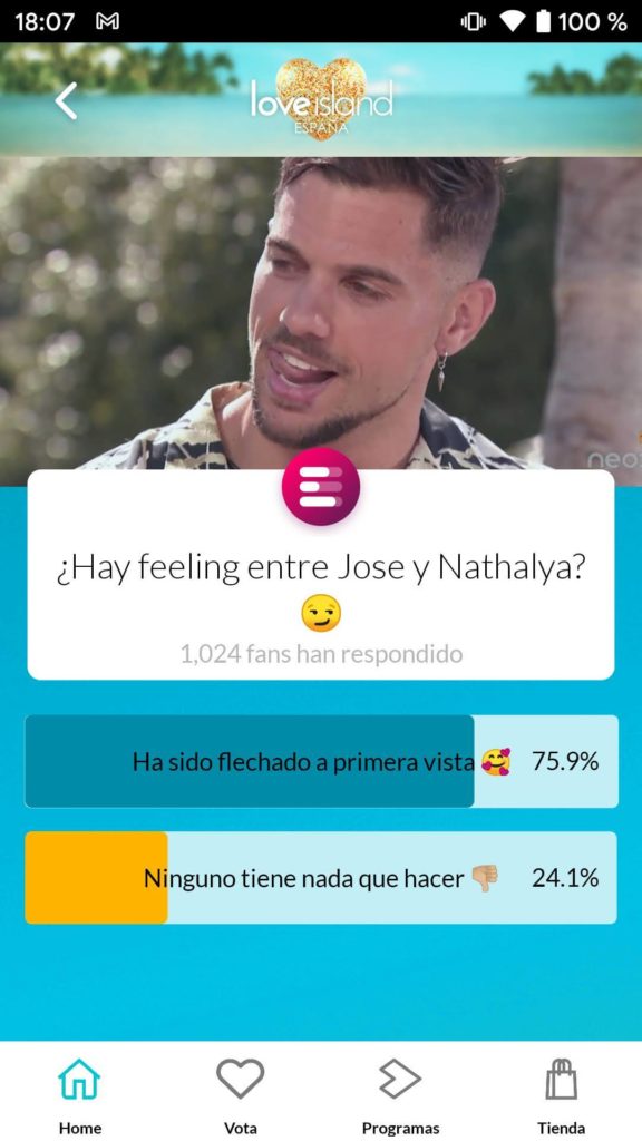 love island app encuesta