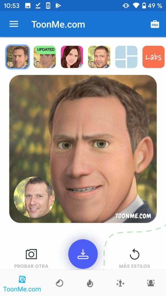 toonme filtro pixar
