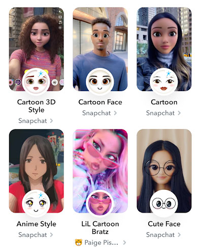 filtros dibujos cartoon snapchat