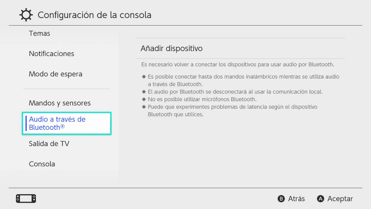 añadir dispositivo bluetooth nintendo switch