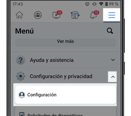 facebook configuracion app