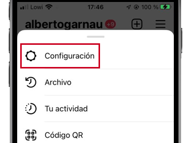 instagram configuracion app ios