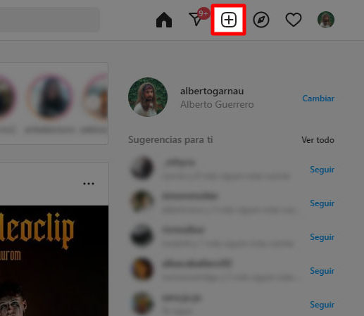 instagram subir publicacion foto web