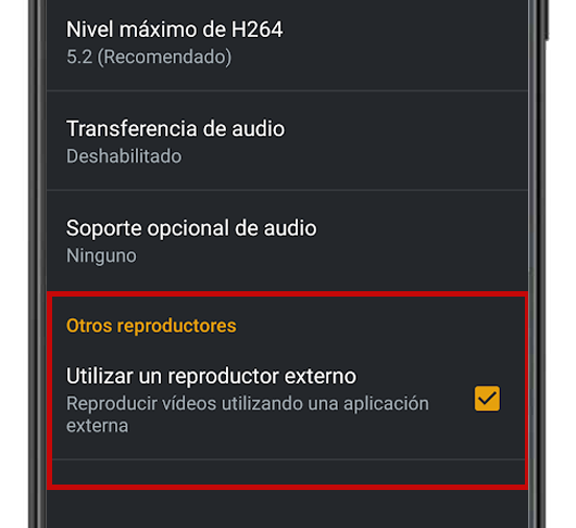 plex reproductor externo