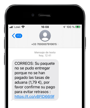 correos phishing sms 2023