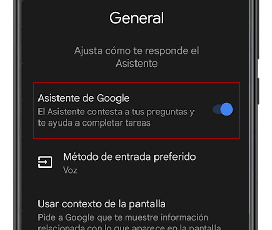 desactivar asistente google