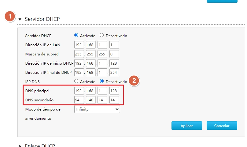 digi router dns