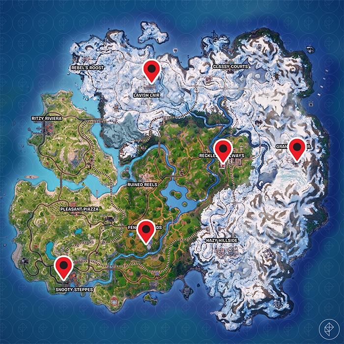 mapa fornite medallones