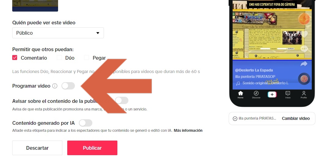 tiktok creator center activar programar