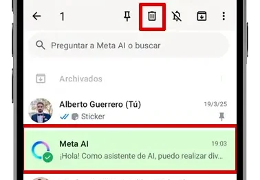 whatsapp meta ai chat borrar eliminar