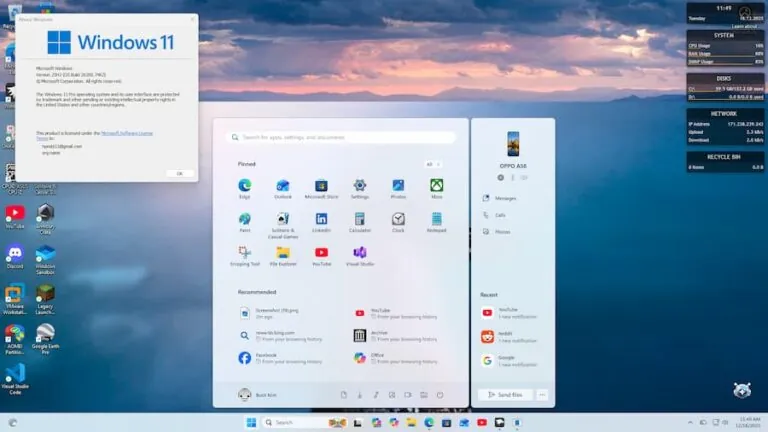 start menu